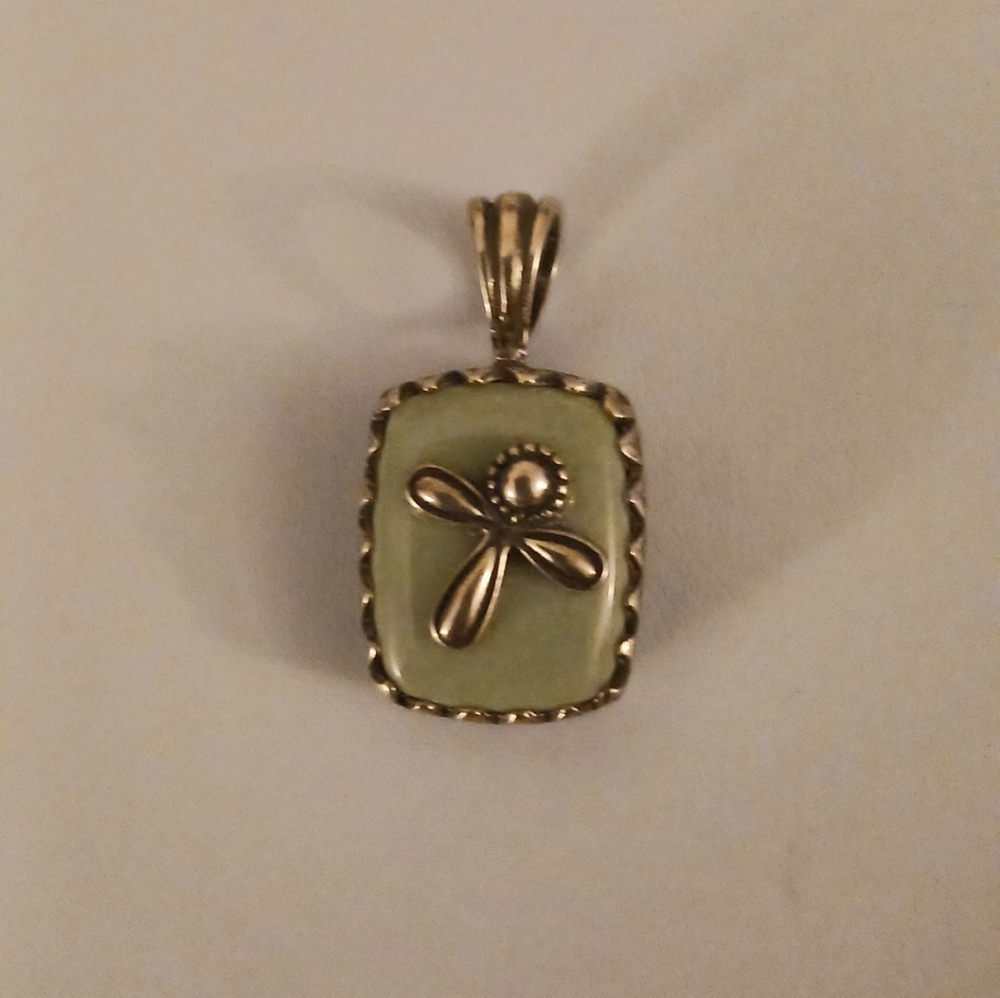 American West Variscite Dragonfly Sterling Silver Pendant